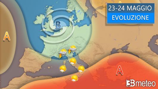Meteo - Evoluzione tra giovedì e venerdì