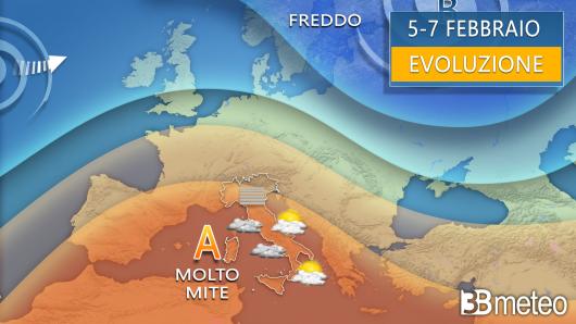 Meteo - Evoluzione tra lunedì e mercoledì