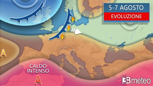  Meteo evoluzione tra lunedì e mercoledì