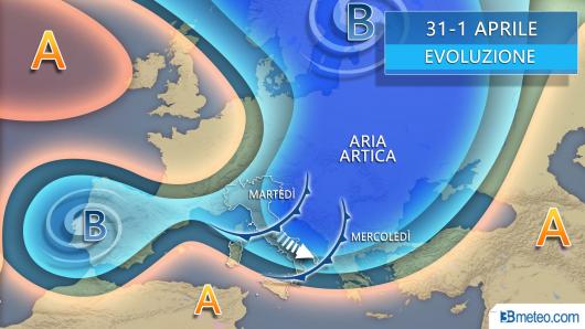 Meteo evoluzione tra martedì e mercoledì