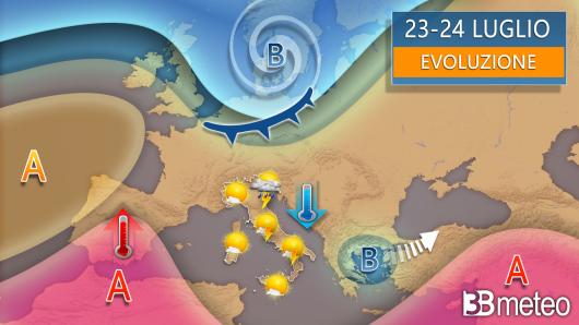 Meteo evoluzione tra martedì e mercoledì