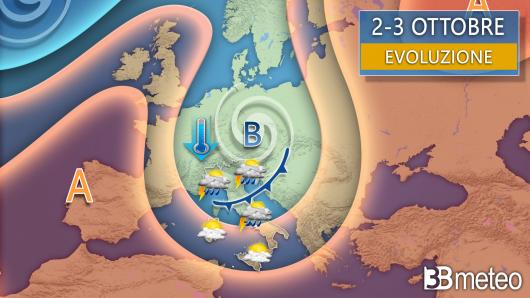 Meteo- Evoluzione tra mercoledì e giovedì