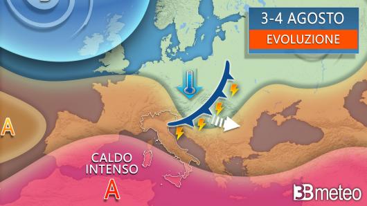 Meteo - Evoluzione tra sabato e domenica