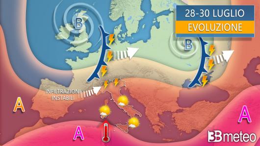 Meteo - Evoluzione tra venerdì e il weekend