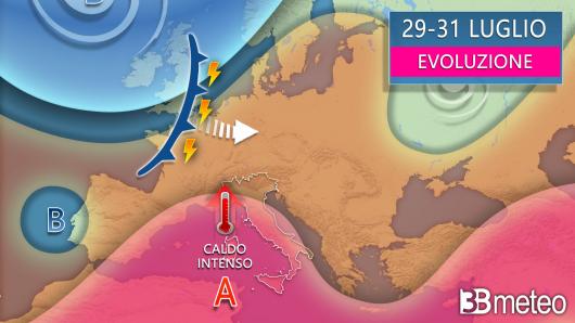 Meteo - Evoluzione ultimi giorni di luglio