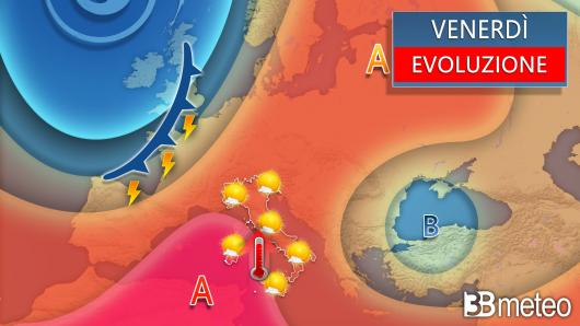 Meteo - Evoluzione venerdì 30 agosto