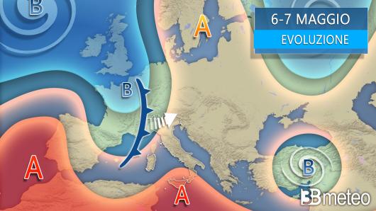 Meteo evoluzione weekend 6-7 maggio