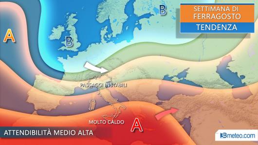 Meteo Ferragosto tra alta pressione e passaggi instabili