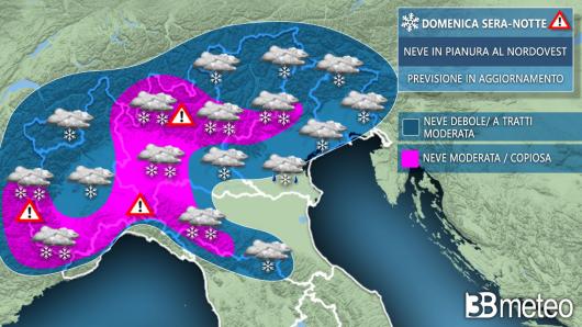 Meteo focus neve domenica notte