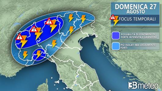 Meteo - Focus temporali domenica