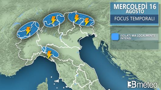 Meteo - Focus temporali mercoledì