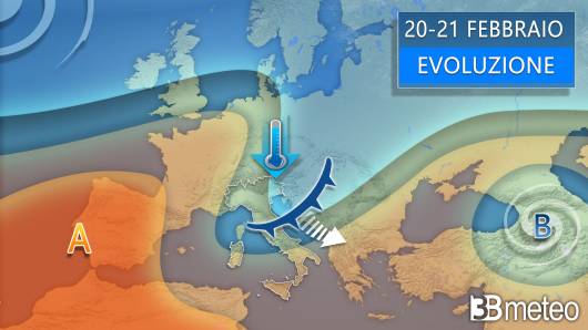 Meteo - Fronte freddo tra lunedì e martedì