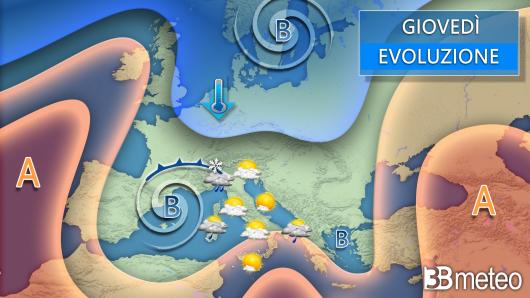 Meteo giovedì 30 gennaio