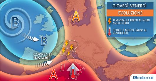 Meteo giovedì e venerdì