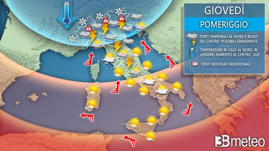 Meteo giovedì (ore centrali)
