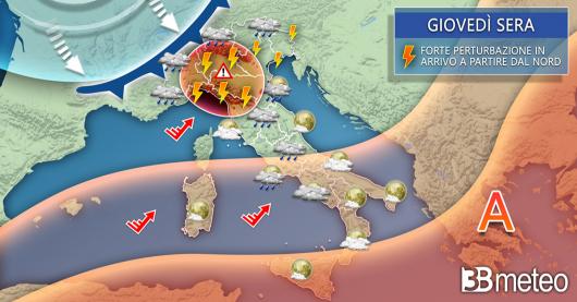 Meteo giovedì sera