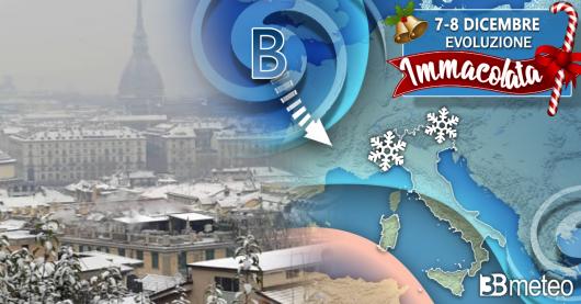 Meteo Immacolata, arriva la neve in pianura