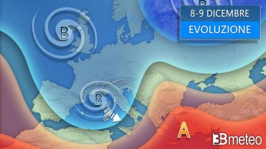 Meteo - Immacolata con vortice mediterraneo