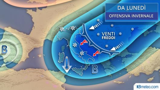 Meteo Italia. Tendenza da lunedì, con freddo russo in arrivo