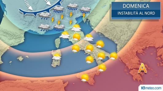 Meteo Italia domenica