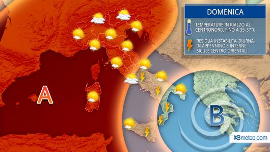 Meteo Italia domenica