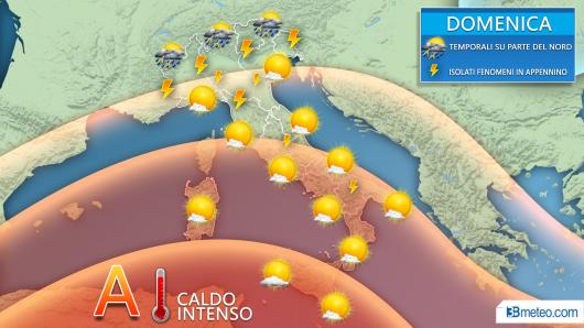 Meteo Italia domenica