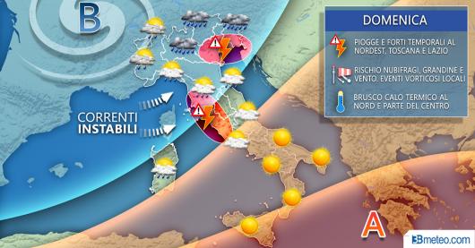 Meteo Italia domenica
