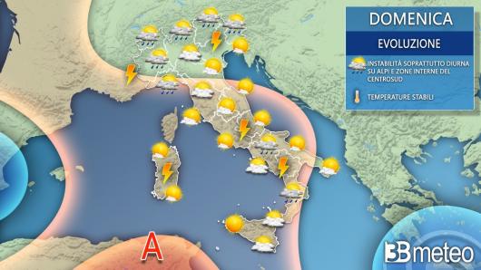 Meteo Italia domenica