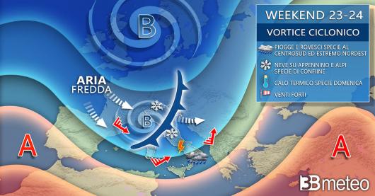 Meteo Italia: evoluzione prevista per il weekend