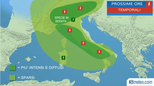 Meteo Italia: focus temporali prossime ore