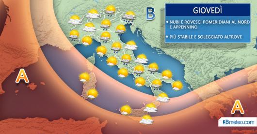 Meteo Italia giovedì
