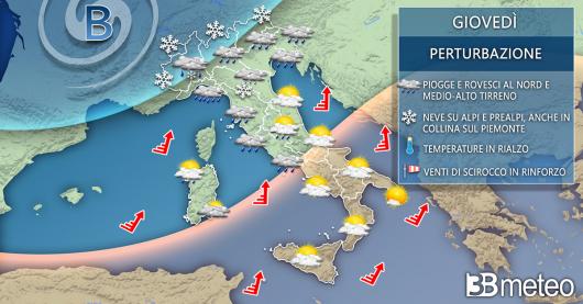 Meteo Italia giovedì