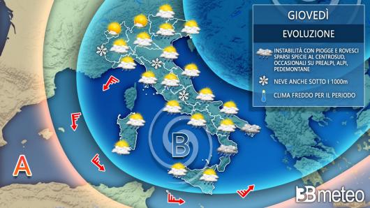 Meteo Italia giovedì