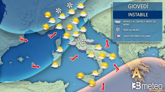 Meteo Italia giovedì