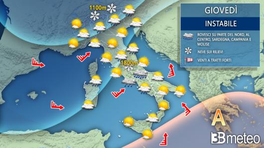 Meteo Italia giovedì