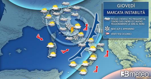 Meteo Italia giovedì