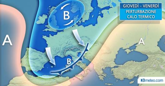 Meteo Italia: giovedì perturbazione in arrivo dal Nord Europa