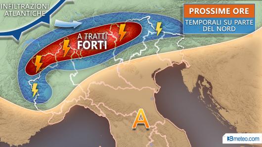 Meteo Italia: i temporali previsti nelle prossime ore