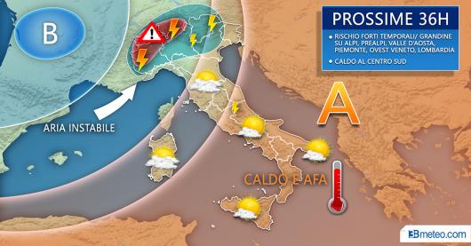 Meteo Italia: il tempo previsto nelle prossime 36 ore