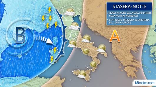 Meteo Italia: la situazione attesa nelle prossime ore