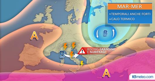 Meteo Italia: la situazione attesa tra martedì e mercoledì