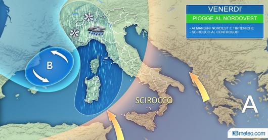 Meteo Italia la situazione attesa venerdì