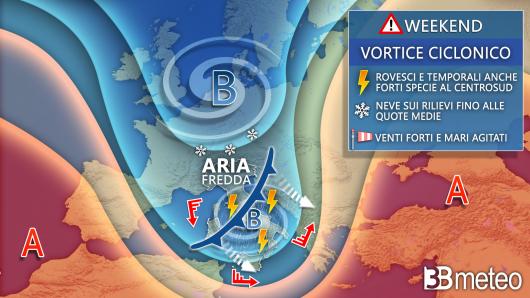 Meteo Italia: la situazione prevista nel weekend