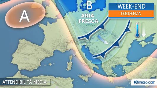 Meteo Italia: la situazione prevista nel weekend