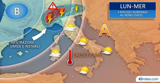 Meteo Italia: la situazione prevista per la prima parte della prossima settimana