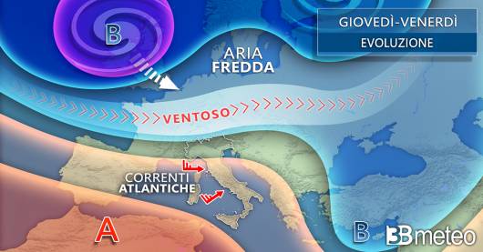 Meteo Italia: la situazione prevista tra giovedì e venerdì a livello europeo