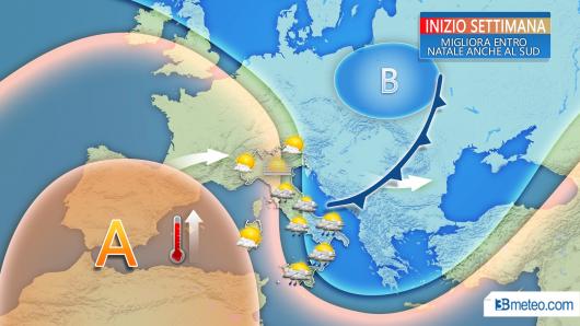 Meteo Italia: la tendenza per l'inizio settimana