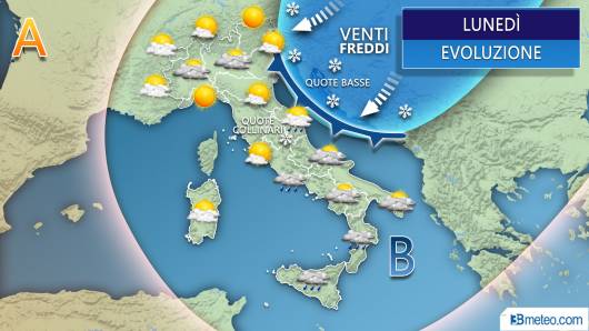Meteo Italia lunedì
