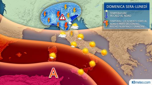 Meteo Italia lunedì