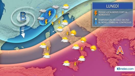 Meteo Italia lunedì